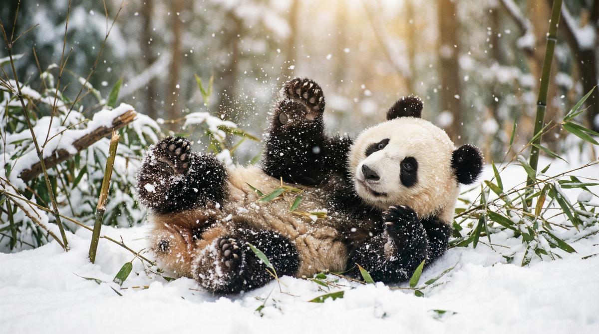 重口熊猫视频 - 大熊猫雪地嬉戏视频在线观看